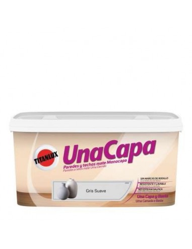 PINTURA UNA CAPA TITANLUX GRIS SUAVE 4L