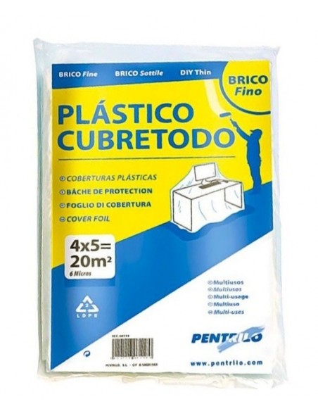 ROLLO PLASTICO CUBRETODO 4X5MT FINO *BM
