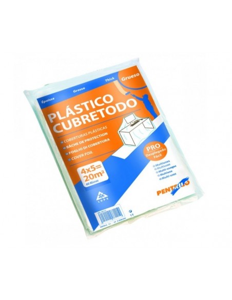 ROLLO PLASTICO CUBRETODO 4X5MT GRUESO BM