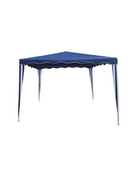 GAZEBO AZUL Y RAYAS BLANCAS/AZULES 3X3M