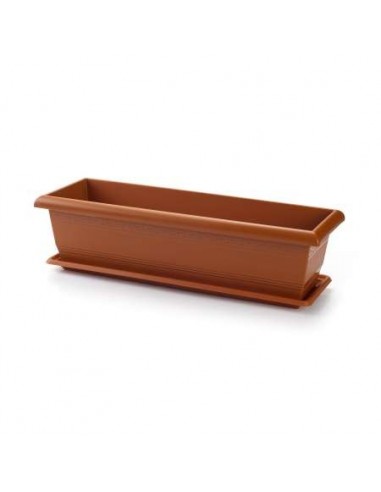 JARDINERA + PLATO 60 CM TERRACOTA
