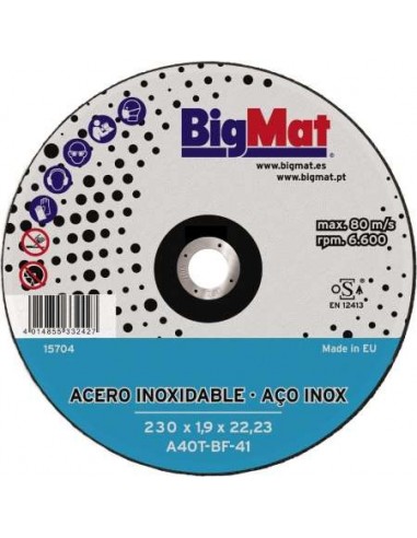 DISCO ACERO INOX 230X1,9X22,23 *BIGMAT