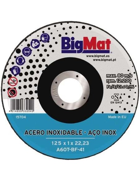 DISCO CORTE INOX 125X1X22,23 BIGMAT
