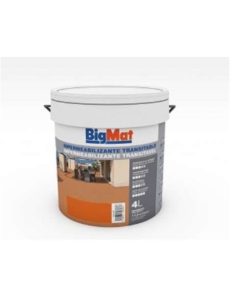 BOTE 4LT IMPERMEAB. ROJO TRANSITABLE BM