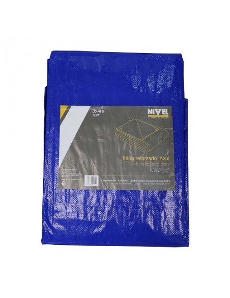TOLDO AZUL NIVEL 3X4MT REFOR.115G/M2.