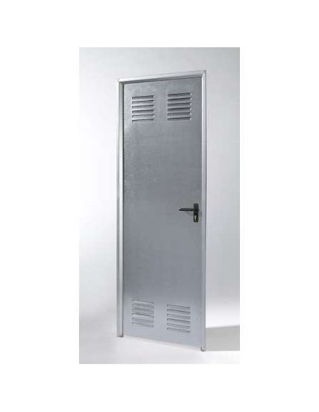 PUERTA CHAPA CON REJILLA 80X180 HOJA 70 APERTURA IZQUIERDA GALVANIZADA