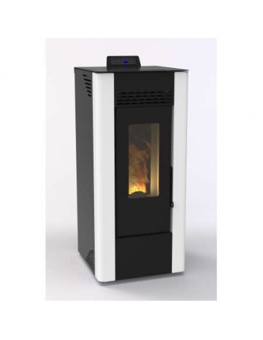 ESTUFA DE PELLET KING PRO 10KW CANALIZABLE, BLANCA