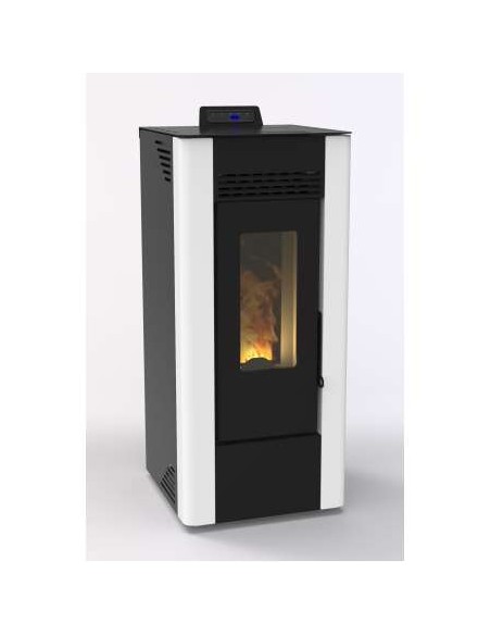 ESTUFA DE PELLET KING PRO 10KW CANALIZABLE, BLANCA
