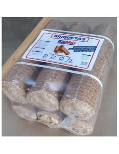 BRIQUETA CILINDRICA DE MADERA 15,5 KG