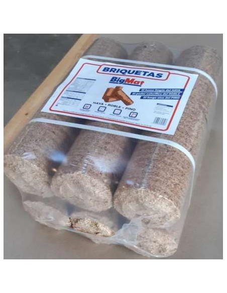 BRIQUETA CILINDRICA DE MADERA 15,5 KG