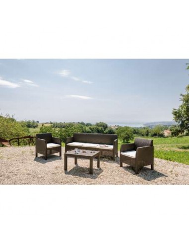 CONJUNTO RATTAN SINTETICO MATILDE MARRON