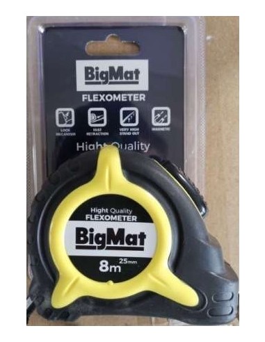 FLEXOMETRO PLASTICO 8MX25MM C/IMAN BIGM.