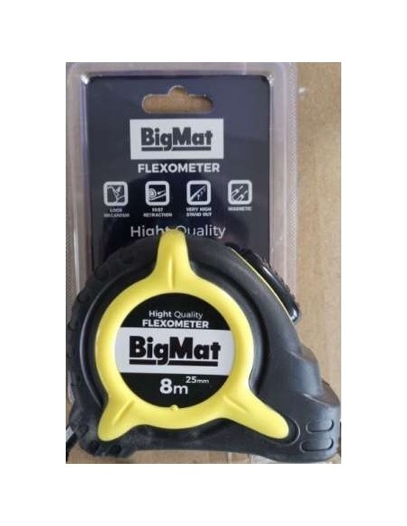 FLEXOMETRO PLASTICO 8MX25MM C/IMAN BIGM.