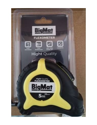 FLEXOMETRO PLASTICO 5MX25MM C/IMAN BIGM.