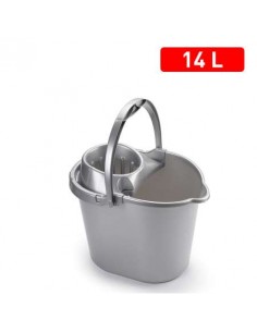 CUBO FREGONA PLATEADO 14L