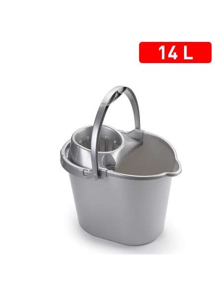 CUBO FREGONA PLATEADO 14L