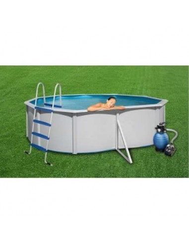 PISCINA ACERO BLANCO OVALADA 500X366CM A