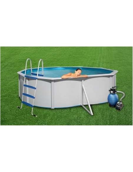 PISCINA ACERO BLANCO OVALADA 500X366CM A