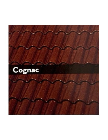 TEJA CURVA 40CM ESMALTADA COÑAC 2CARAS