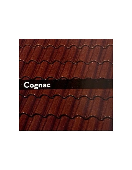 TEJA CURVA 40CM ESMALTADA COÑAC 2CARAS