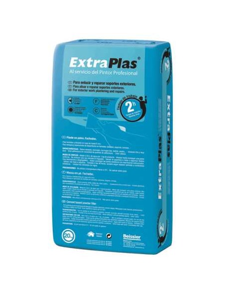 SACO PLASTE MASILLA EN POLVO EXTRAPLAS AZUL EXTERIORES 20KG