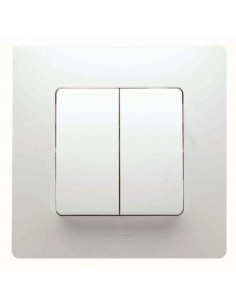 CONMTADOR NILOÉ DOBLE MONOBLOC BLANCO