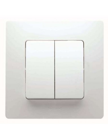 CONMTADOR NILOÉ DOBLE MONOBLOC BLANCO