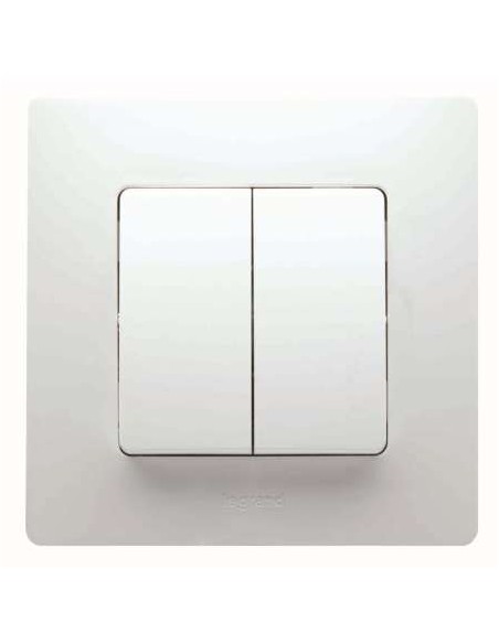 CONMTADOR NILOÉ DOBLE MONOBLOC BLANCO