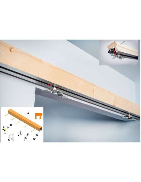 KIT GUIA CORREDERA EXTERIOR 2M PLATA