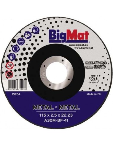 DISCO CORTE ACERO 115X2,5X22,23 *BIGMAT