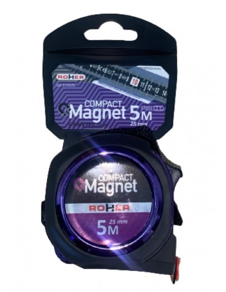 FLEXOMETRO 5X25MM BLACK COMPACT MAGNET