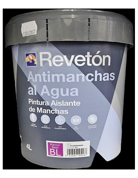 BOTE 4LT PINTURA ANTIMANCHAS B/AGUA *REV