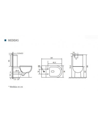 PACK WC INODORO COMPLETO NIZA SALIDA VERTICAL