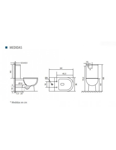 PACK WC INODORO COMPLETO NIZA SALIDA VERTICAL