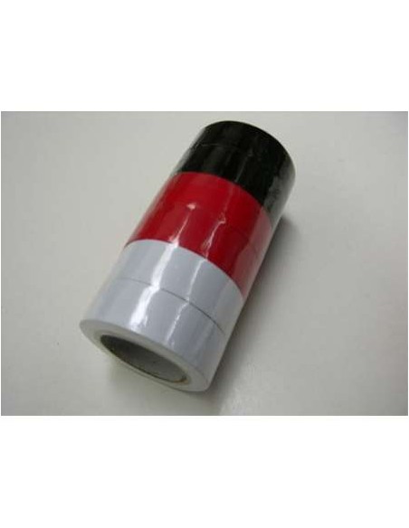 KIT 6 ROLLOS CINTA AISLANTE BLANCO-ROJO-