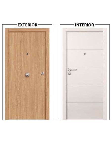 PUERTA BLOCK BLINDROBLE/BLANCO RAYAS IZ