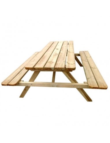 MESA ROMANE MADERA PICNIC 180X166X75CM BANCOS...