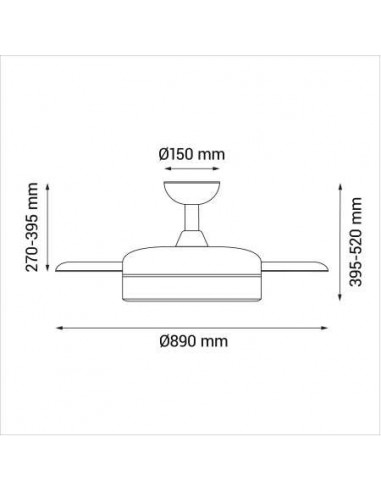 VENTILADOR DE TECHO PALAS RETRACTILES BLANCO