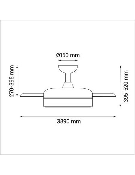 VENTILADOR DE TECHO PALAS RETRACTILES BLANCO