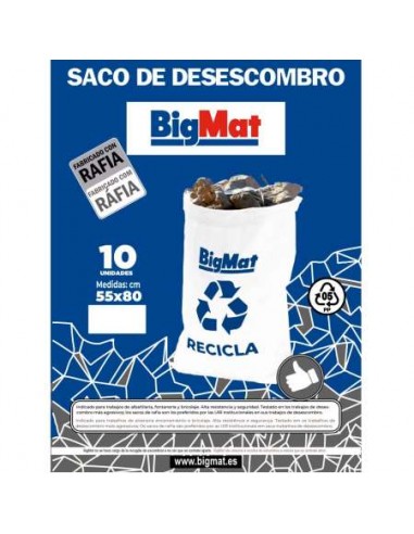 PAQUETE 10 SACOS ESCOMBRO BIGMAT BLANCO