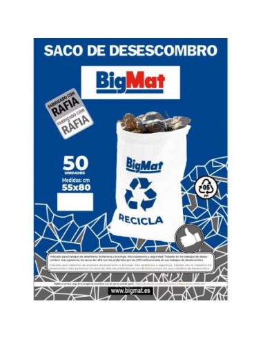 PAQUETE 50 SACOS ESCOMBRO BIGMAT BLANCO