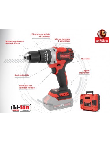 TALADRO PERCUTOR A BATERIA PBL2022 PK  REGALO...