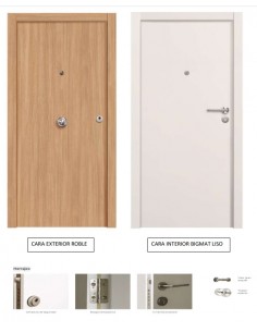 PUERTA BLOCK BLINDADA ROBLE EXTERIOR / BLANCO INTERIOR... 2