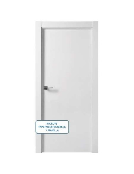 PACK PUERTA INTERIOR EN BLOCK ALVEOLAR BLANCA 2030X725X35 DERECHA
