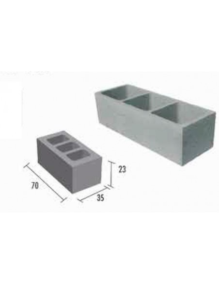 CASETON CEMENTO 35X23X70 RETICULAR