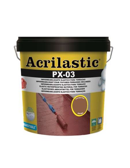 BOTE IMPERMEABILIZANTE ANTIGOTERAS  ACRYLASTIC PX03 15LT COLOR TEJA