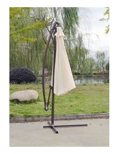 PARASOL EXCENTRICO MARBELLA BEIGE 300X48