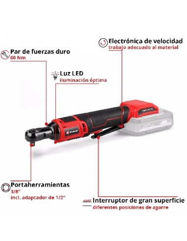 ATORNILLADOR BATERIA LLAVE CARRACA TE-RW 18/60...