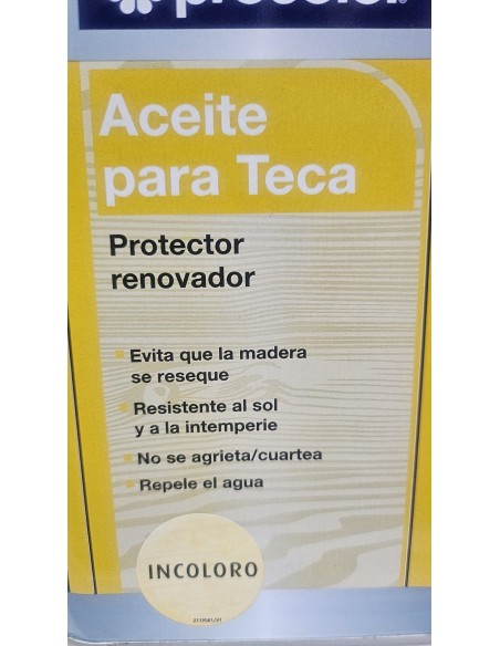 BOTE 750ML ACEITE TECA INCOLORO PROCOLOR