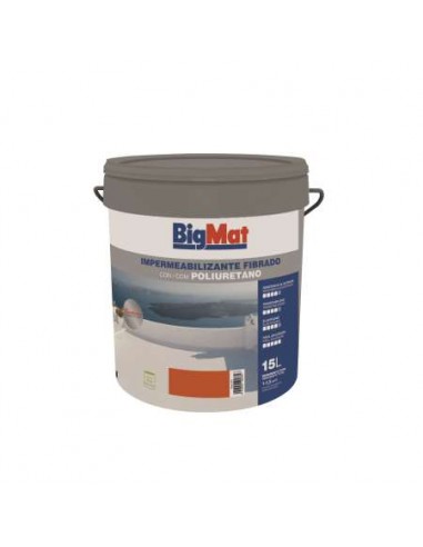 BOTE 15L IMPERMEABIL BM FIBRADO PU ROJO